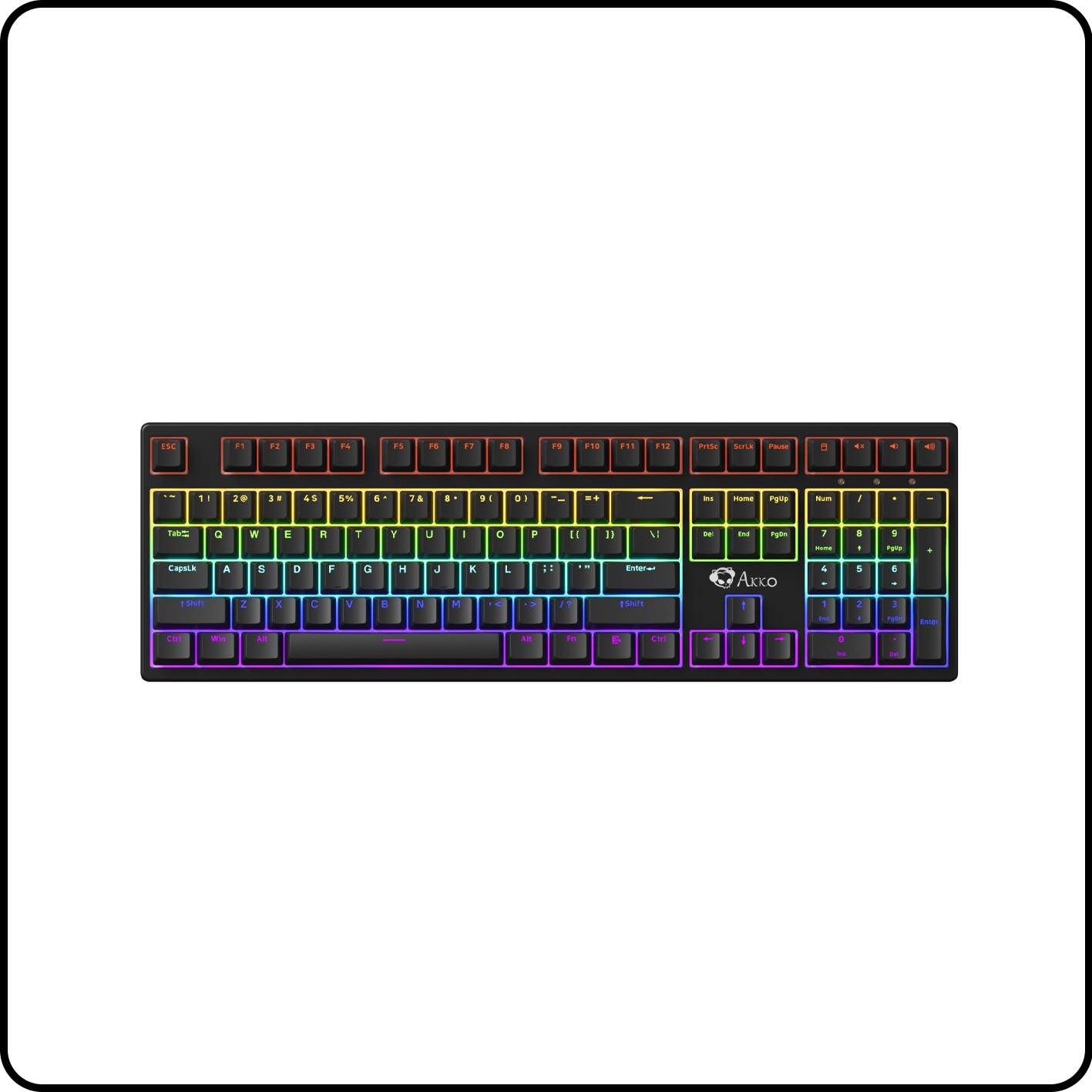 Bàn phím cơ AKKO 3108 SR Black Shine-Through (ABS Double-Shot / Rainbow LED / OEM Profile)