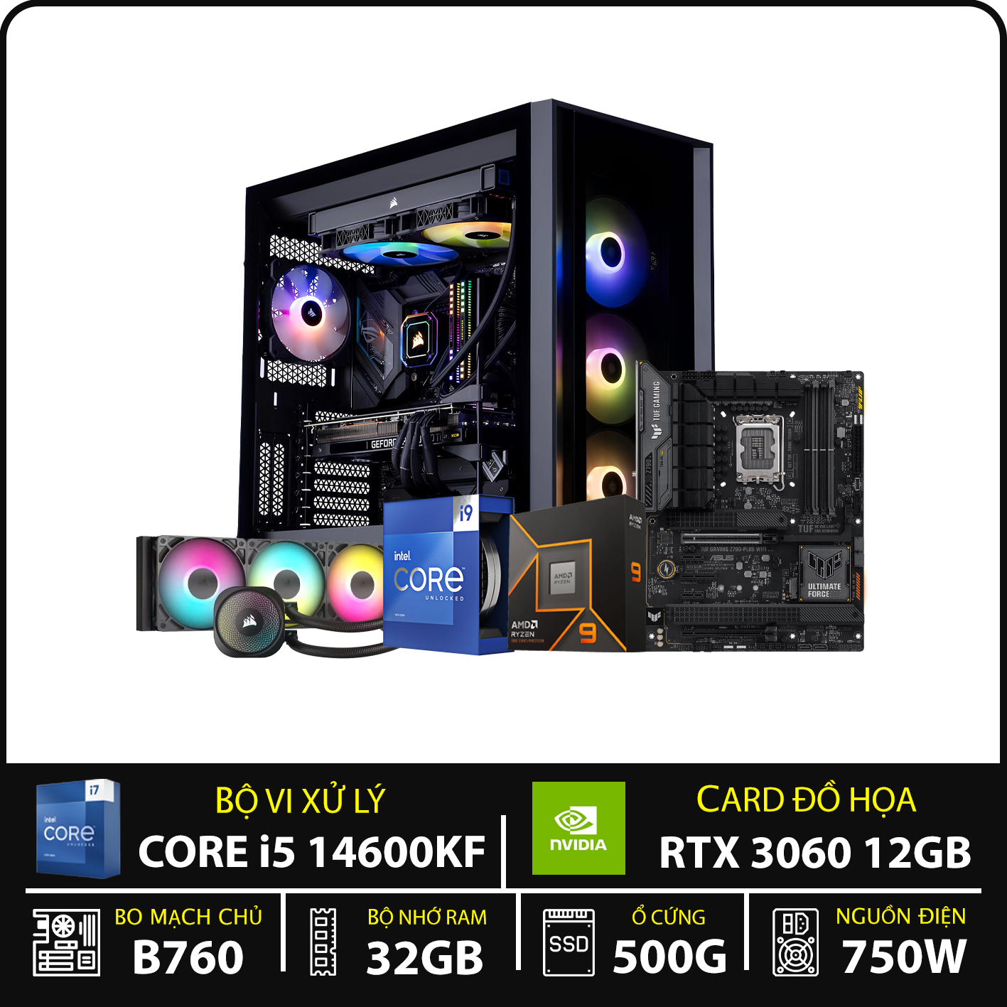 PNPC CORE I5 14600KF | 32GB | NVIDIA RTX 3060 12GB GDDR6…