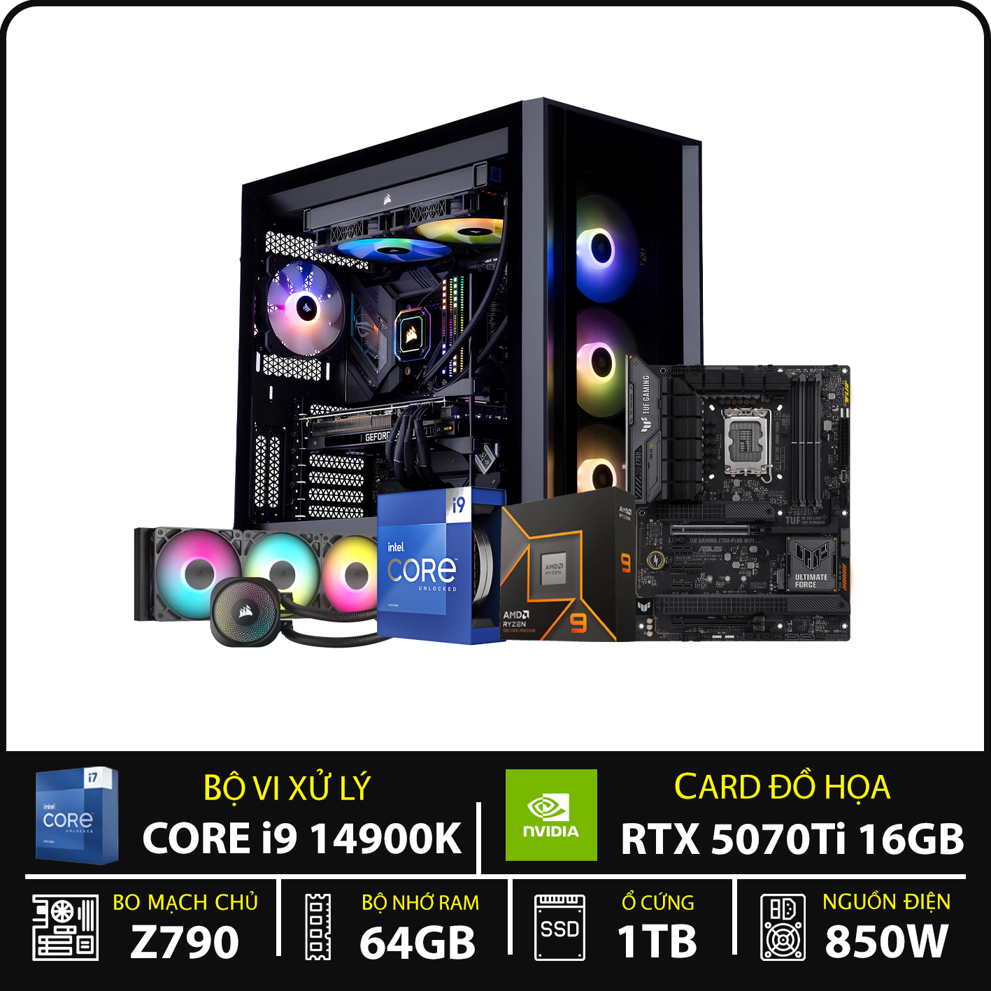 PNPC CORE I9 14900K | 64GB | NVME 1TB | NVIDIA RTX 5070TI 16GB GDDR7