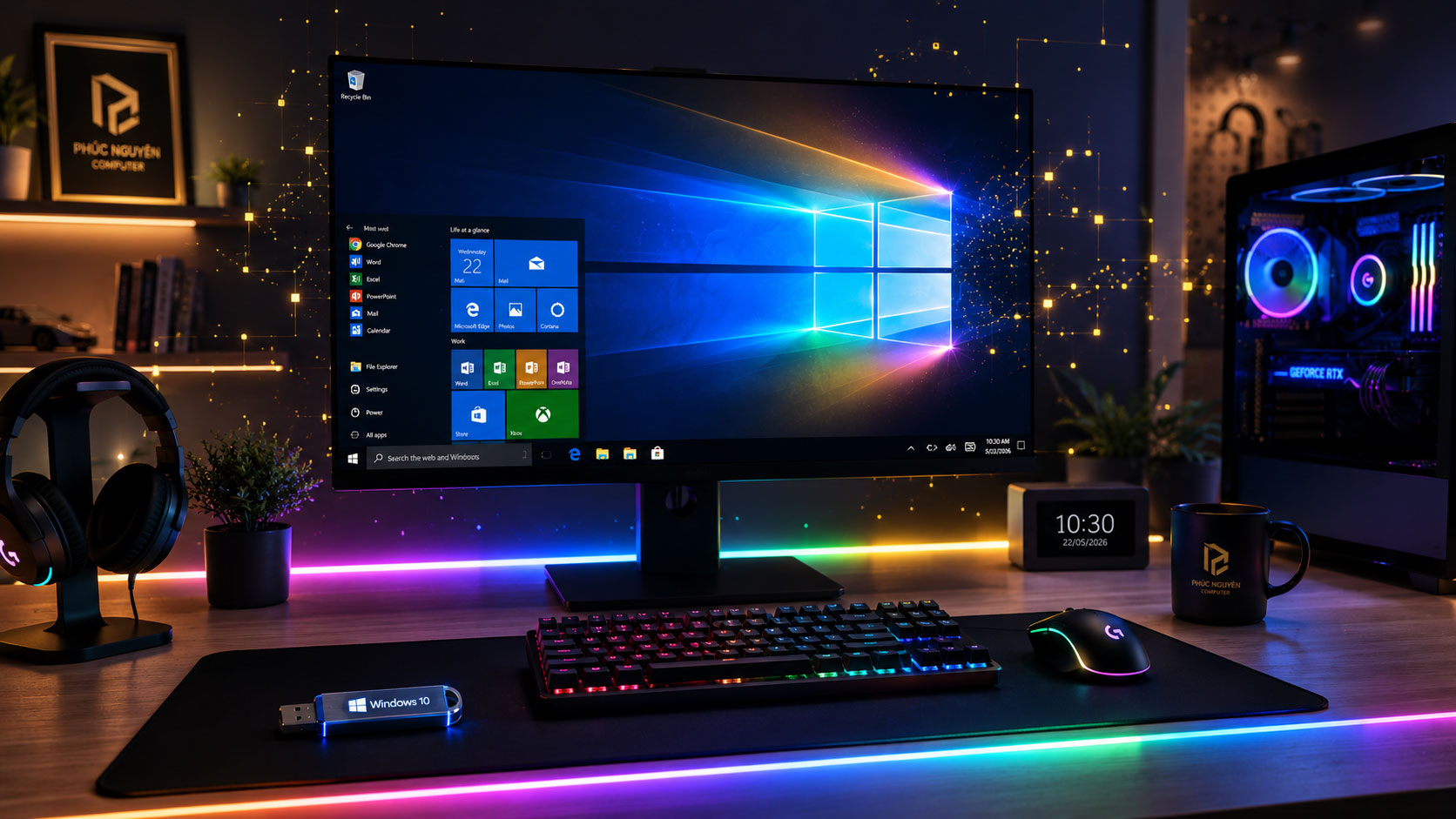 Giao diện Windows 10 hoàn chỉnh sau khi áp dụng hướng dẫn cài win bằng USB thành công
