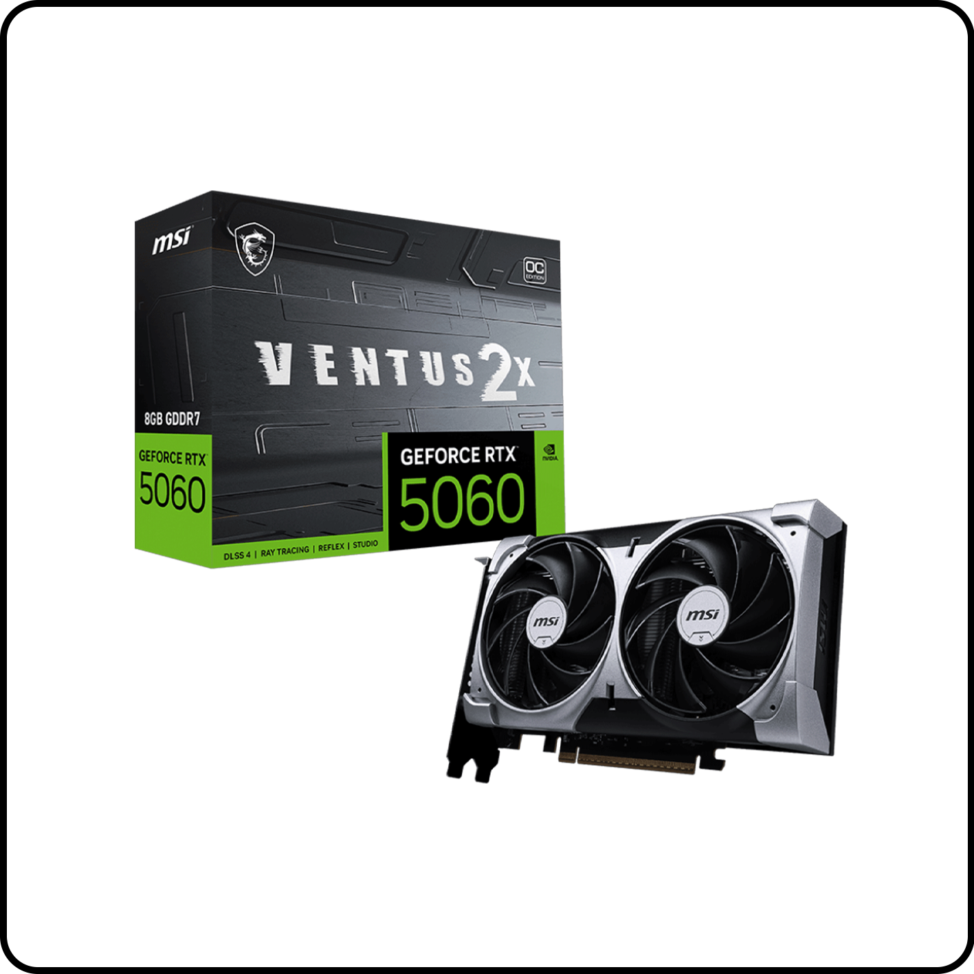 CARD MÀN HÌNH NVIDIA GEFORCE RTX 5060 8GB MSI VENTUS 2X OC GDDR7