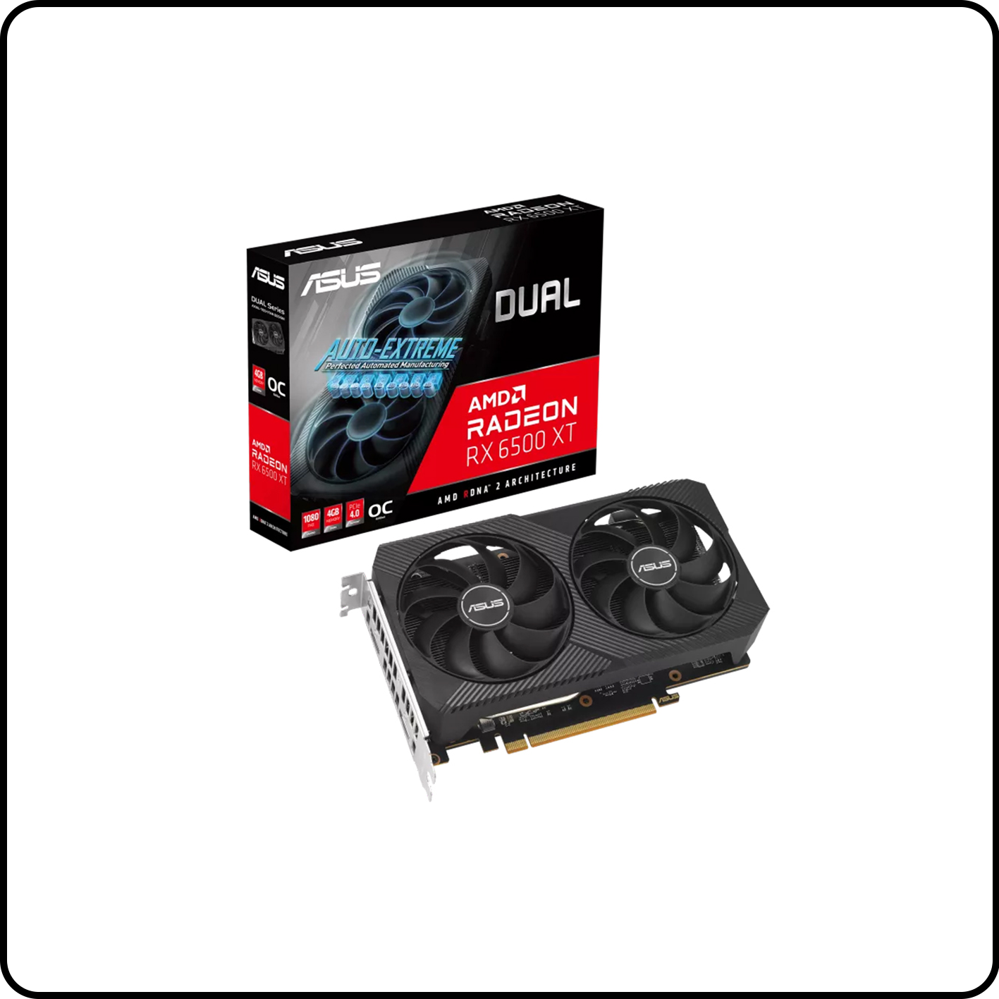 CARD MÀN HÌNH ASUS RX 6500XT 4GB GDDR6 DUAl OC EDITION (DUAL-RX 6500XT-O4GB)