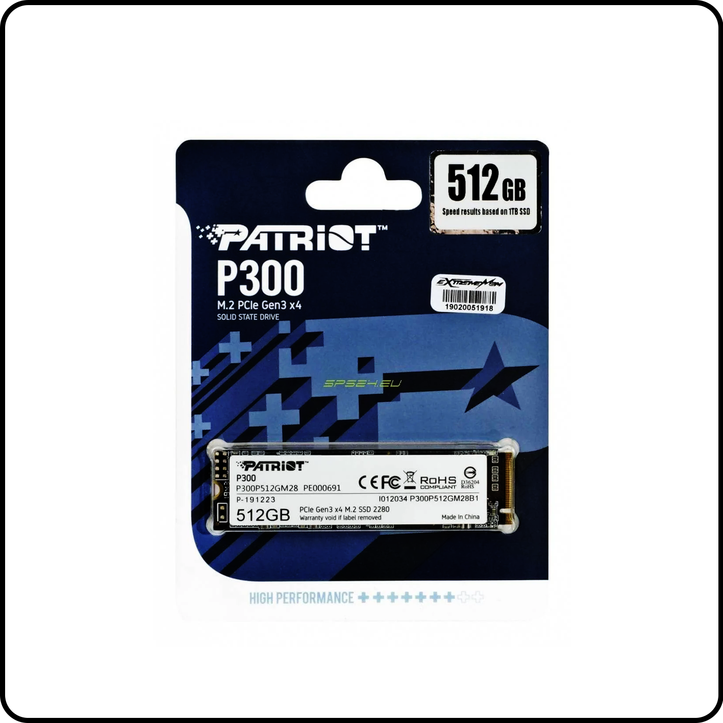 Ổ cứng SSD PATRIOT P300 512GB M.2 2280 NVMe Gen3x4 P300P512GM28