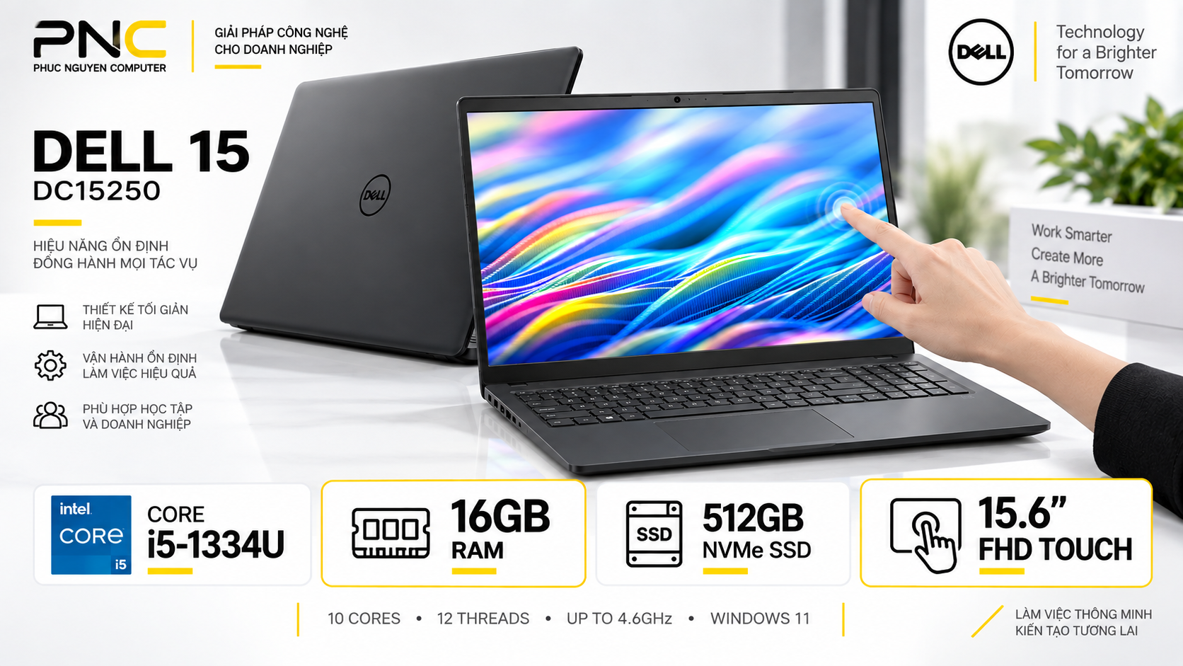 Dell DC15250 Core i5-1334U 16GB 512GB FHD Tou