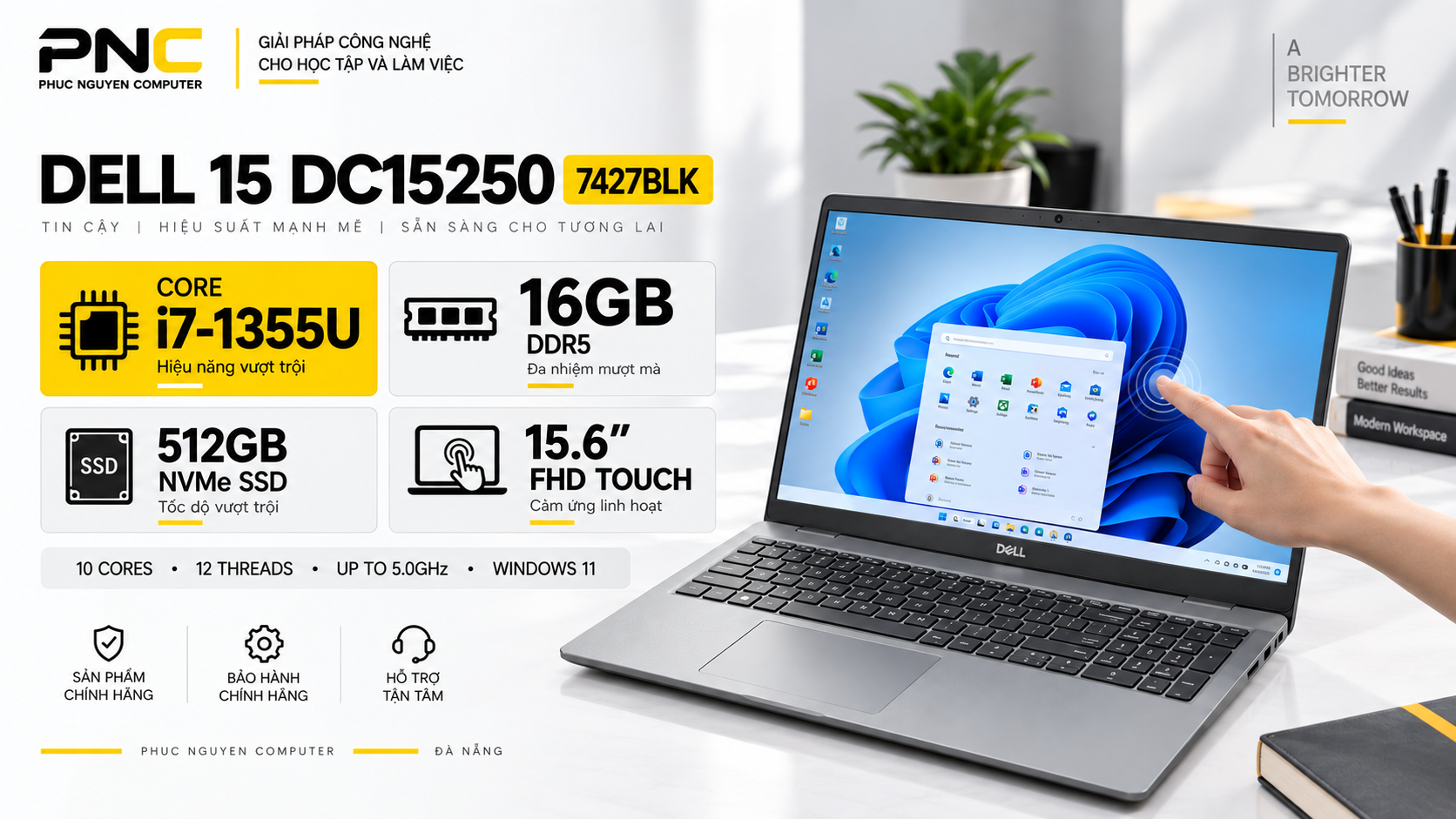 Dell DC15250 4CDJW i7-1355U 16GB DDR5 FHD Touch