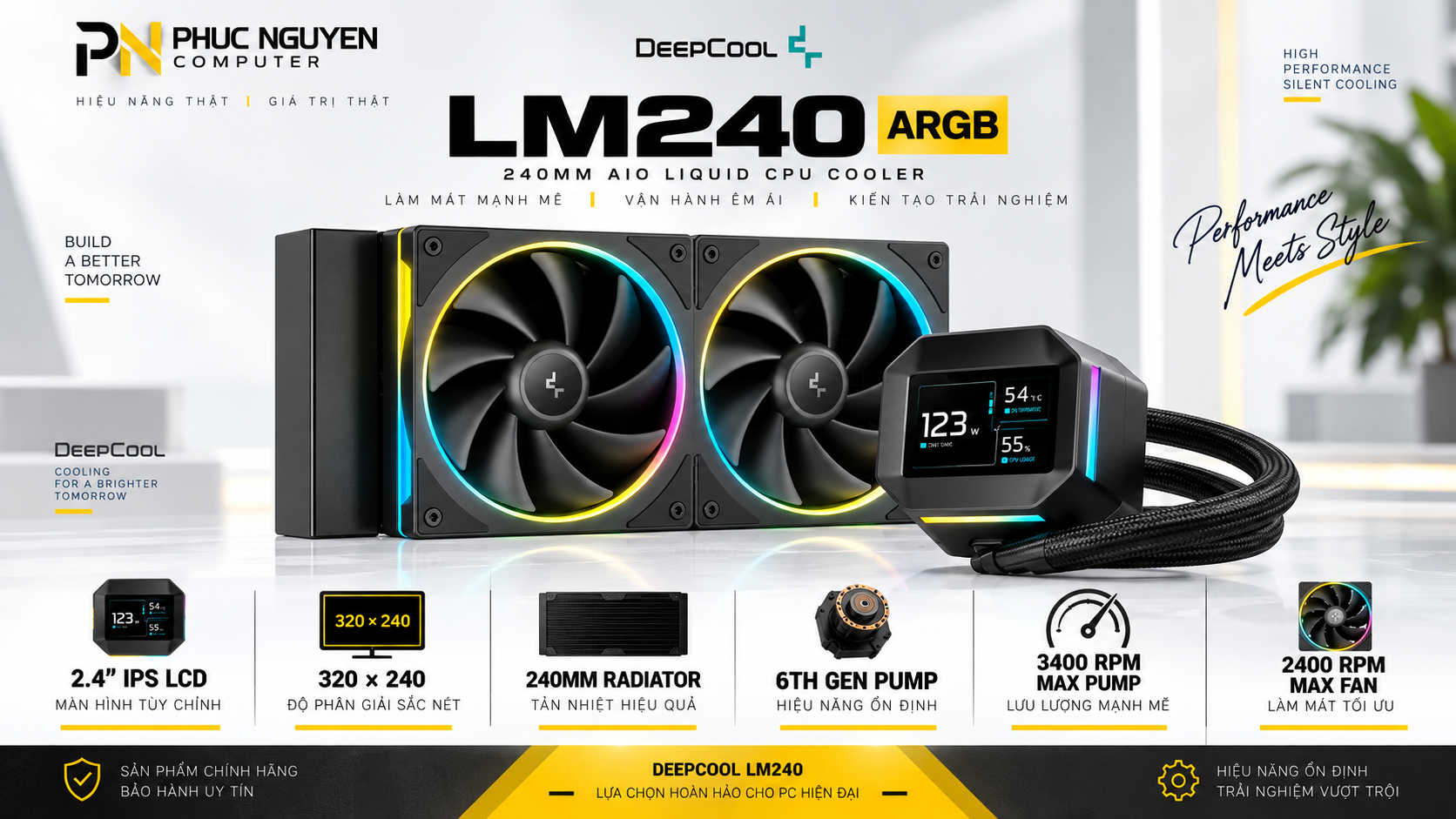 tản nhiệt nước 240mm DeepCool LM240 ARGB