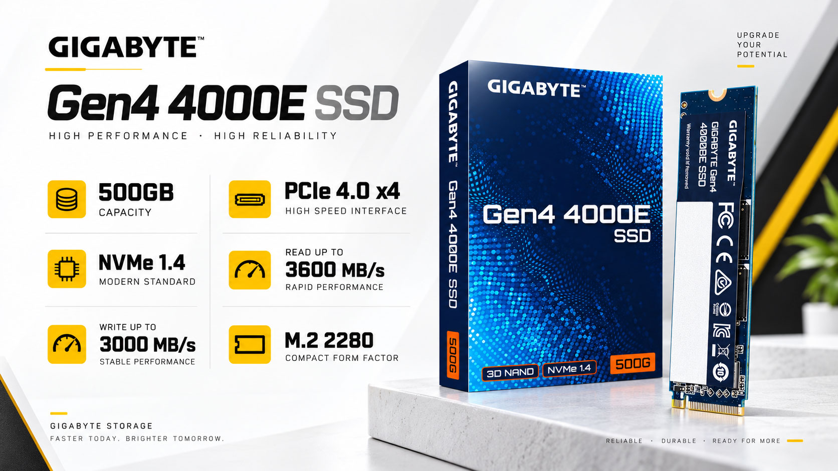 thông số SSD GIGABYTE 4000E 500GB NVMe Gen4