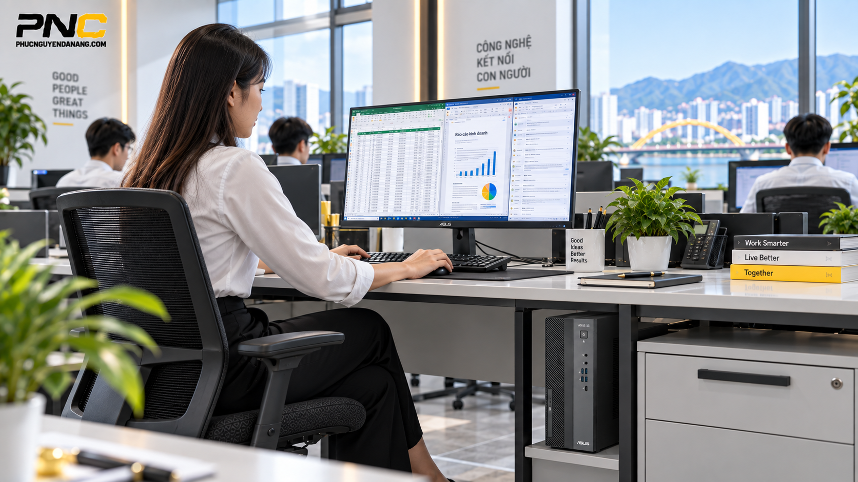 Máy tính ASUS S501SER Core i3-14100 SFF cho văn phòng Đà Nẵng