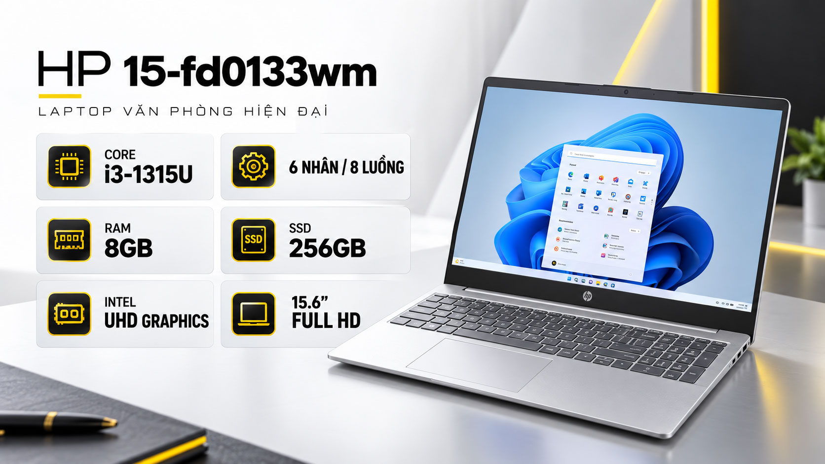Thông số HP 15-fd0133wm i3-1315U 8GB SSD 256GB