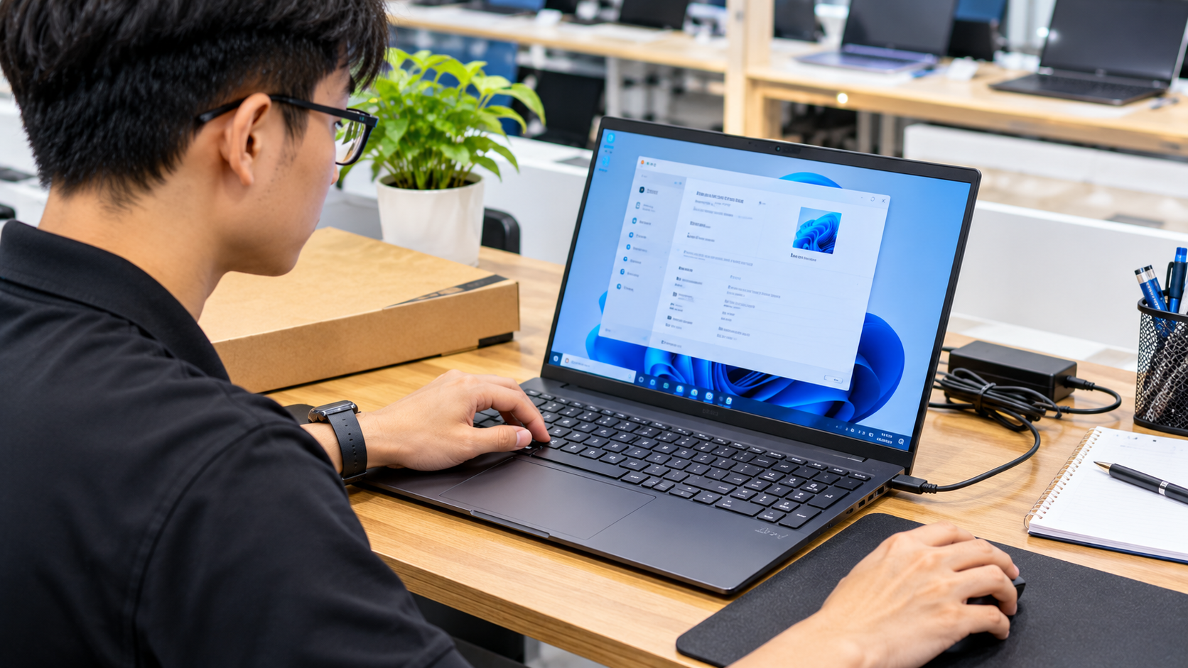 Kiểm tra cấu hình CPU RAM SSD và màn hình laptop chính hãng