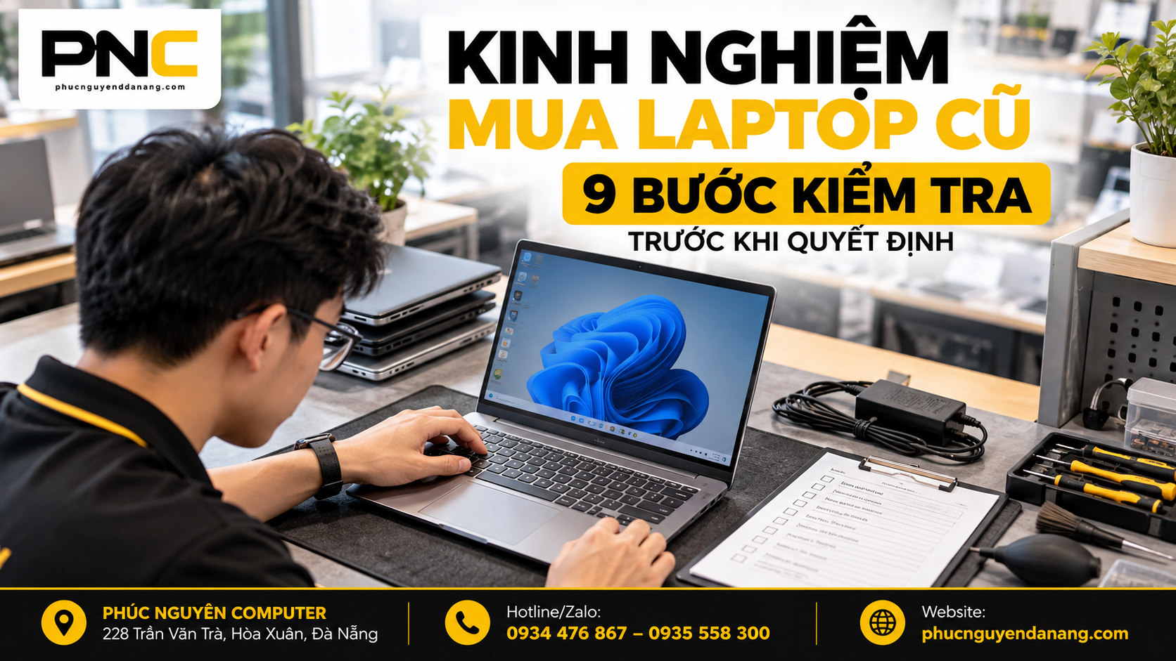 Kinh nghiệm mua laptop cũ với 9 bước kiểm tra trước khi mua tại Đà Nẵng