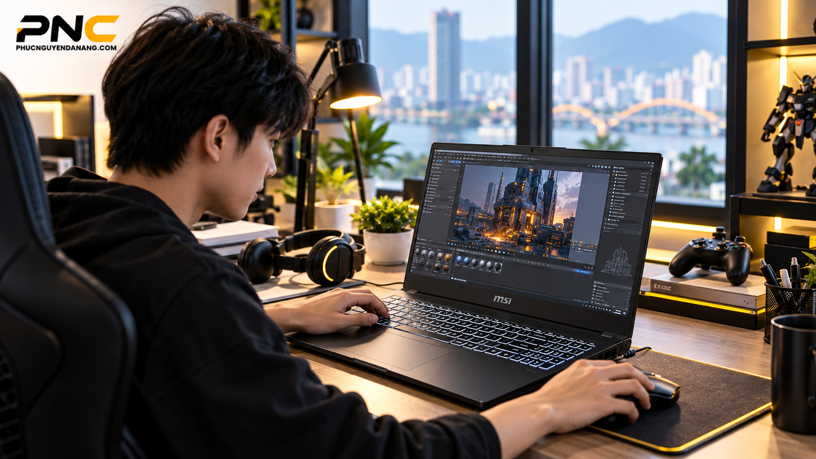 Laptop MSI Cyborg 15 A13VE-2410VN trong góc học tập và gaming