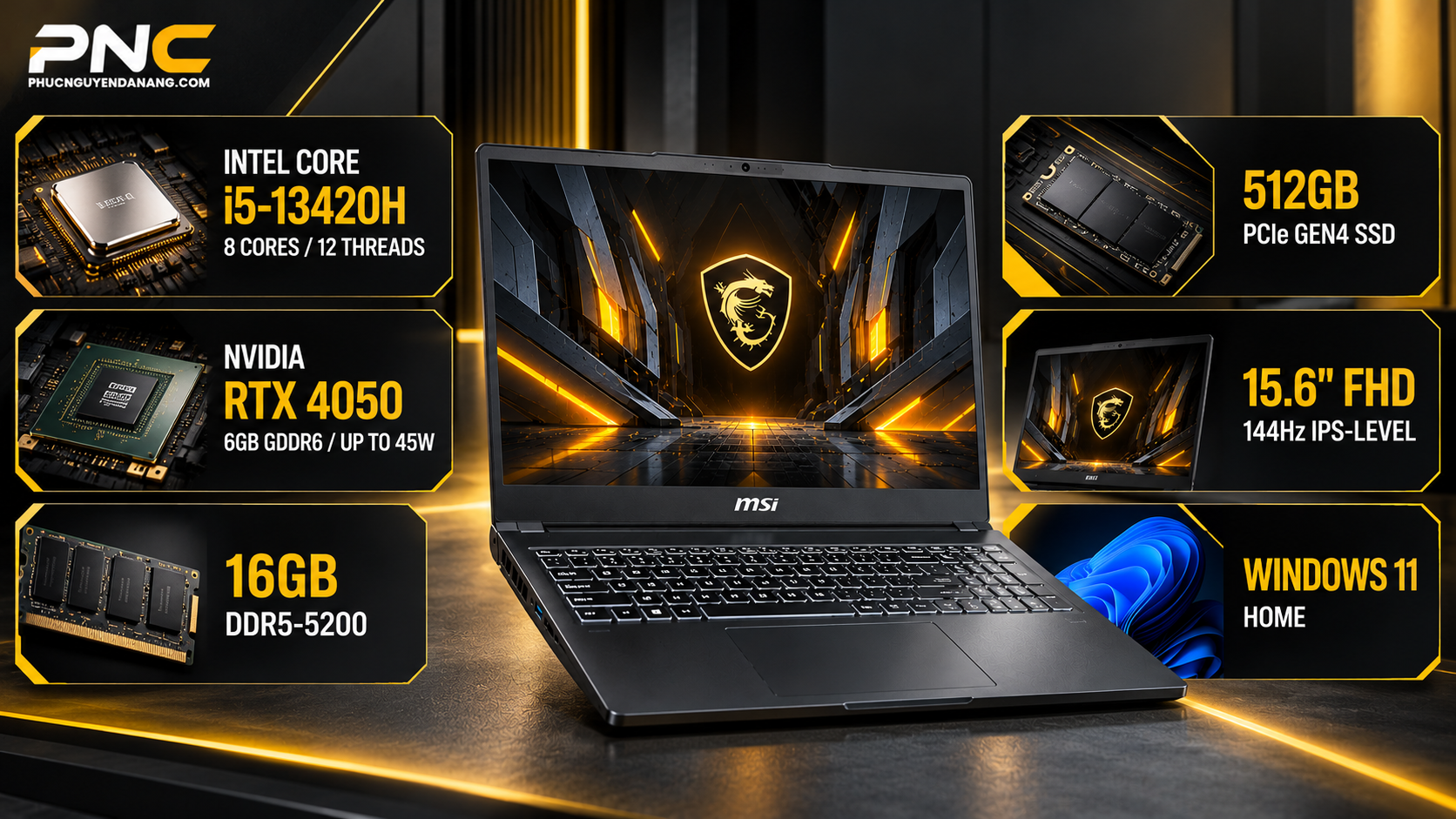 Cấu hình MSI Cyborg 15 A13VE-2410VN RTX 4050 6GB