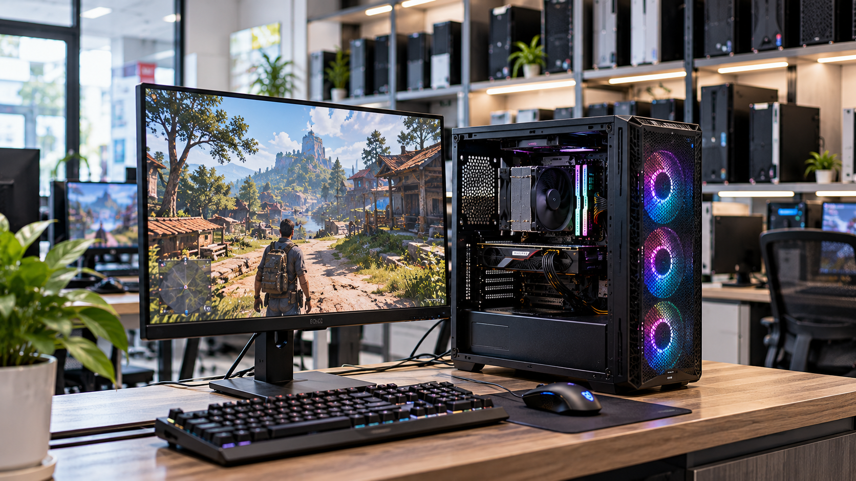 Bộ PC Gaming cũ tại Đà Nẵng với màn hình và phụ kiện chơi game