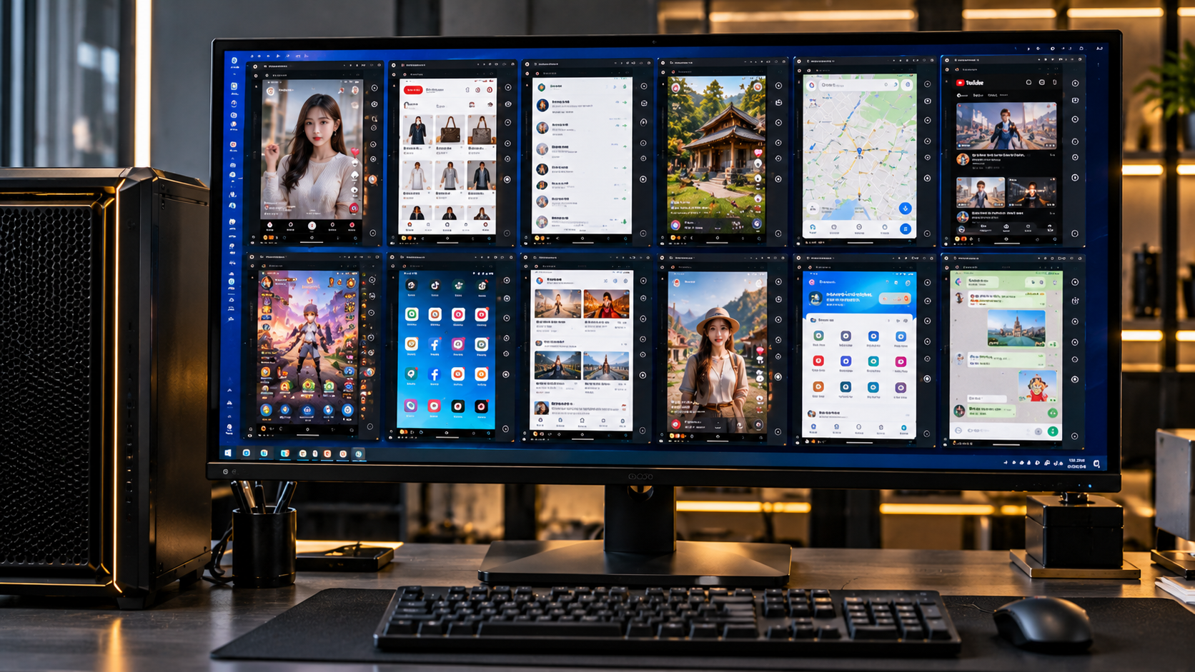 PC giả lập MMO chạy nhiều cửa sổ Android đồng thời trên màn hình máy tính