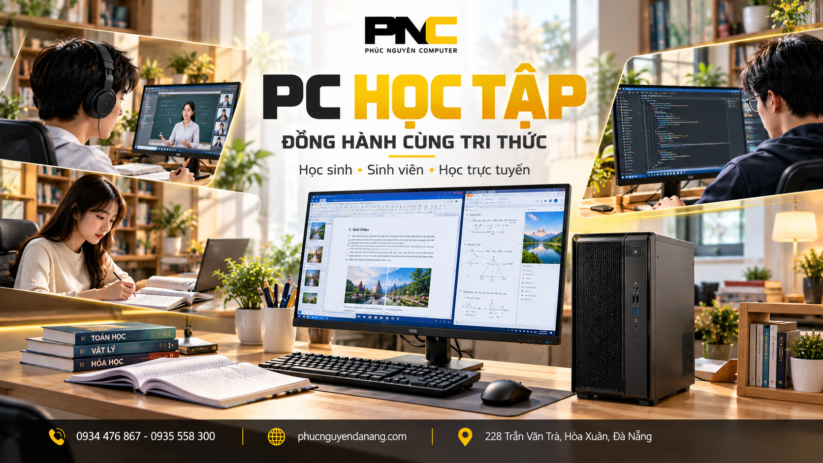 PC học tập cho học sinh sinh viên và học online tại Phúc Nguyên Computer Đà Nẵng
