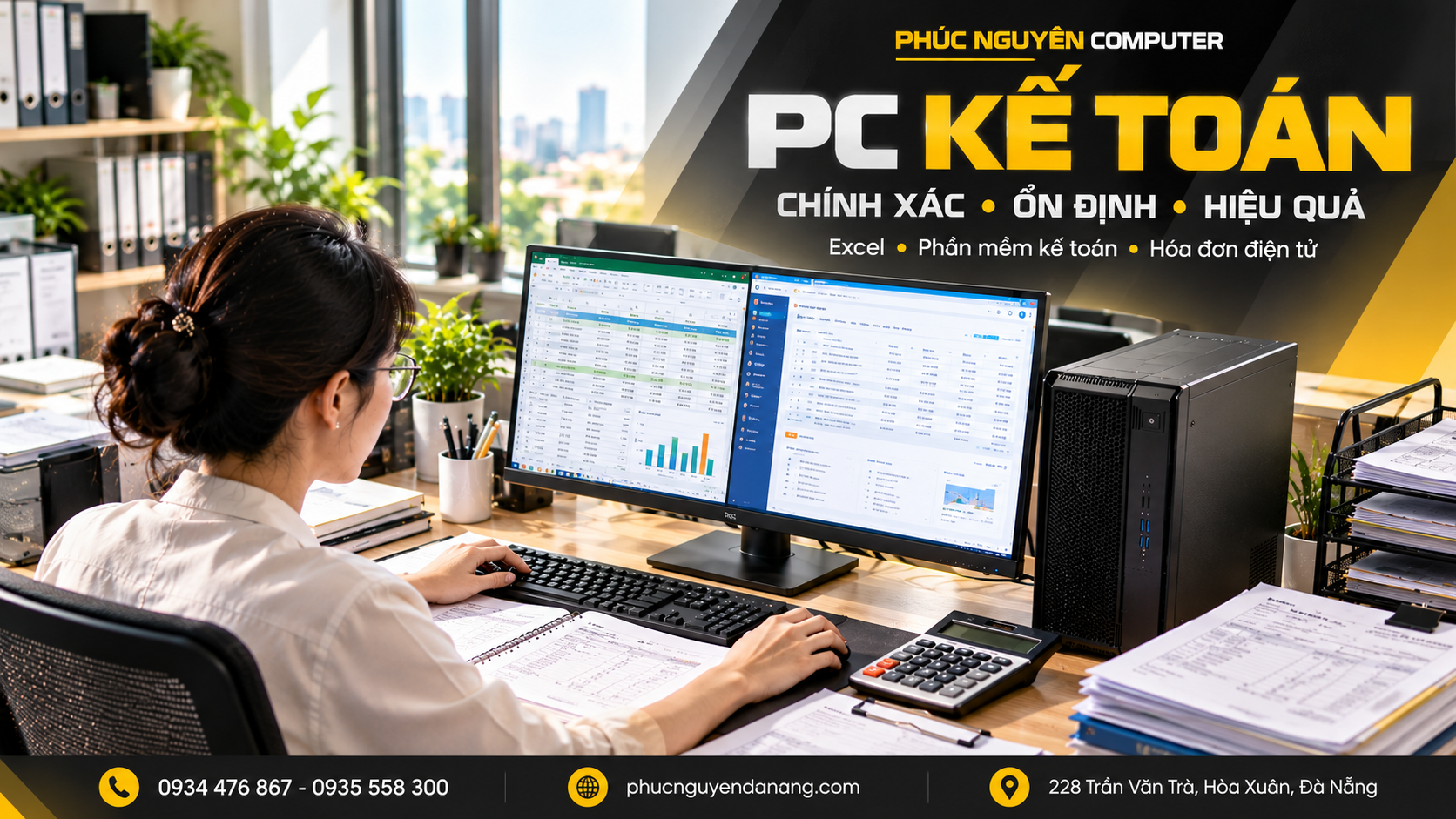 PC kế toán chạy Excel và phần mềm kế toán tại Phúc Nguyên Computer Đà Nẵng